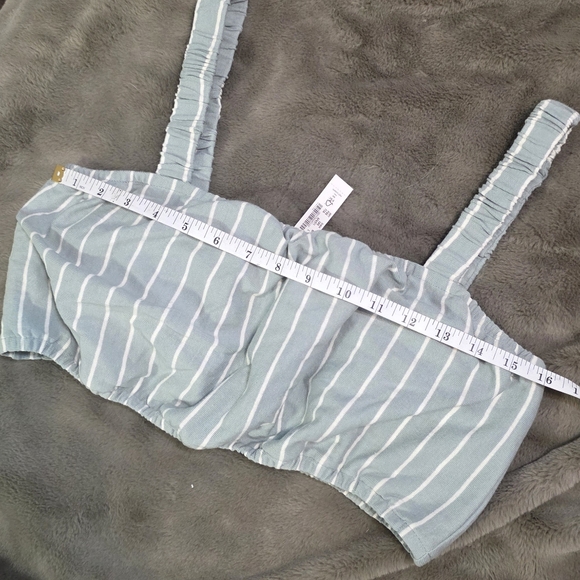 🆕️ Madewell Sage Striped Sleeveless Organic Cotton Crop Tank Top - Picture 10 of 10